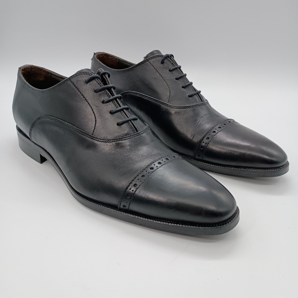 To Boot New York Adam Derrick Mens Black Leather Cap Toe Oxford Shoes Size 11